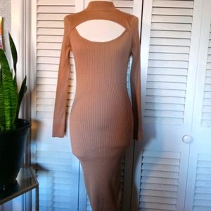 Beige Bodycon Dress